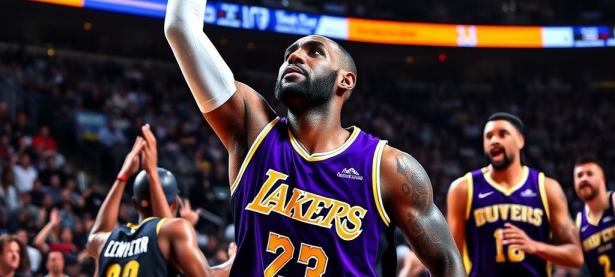 乐鱼体育下载-詹姆斯带伤砍下三双，湖人客场险胜掘金，夺NBA西部榜首宝座